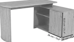 Jahnke Eckschreibtisch »MOON C 14 E« Eckschreibtisch, wechselseitig montierbar, 2 Fächer, Breite:140 cm