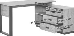 Jahnke Eckschreibtisch »RIVA C 150 E« 1 Stk. tlg. wechselseitig montierbar, Stauraum & Kabeldurchführung, Breite 150 cm