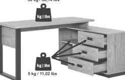 Jahnke Eckschreibtisch »RIVA C 150 E« 1 Stk. tlg. wechselseitig montierbar, Stauraum & Kabeldurchführung, Breite 150 cm