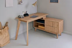 Jahnke Eckschreibtisch »WAVE C 150 E« 1 Stk. tlg. Eckschreibtisch, Fronten in Wellendesign, wechselseitig montierbar