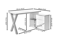 Jahnke Eckschreibtisch »X-CLUB C 40 E« 1 Stk. tlg. Eckschreibtisch, wechselseitig montierbar, X-Gestell