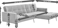Jahnke Ecksofa »CHILLAX POSH CORNER« mit Schlaffunktion, wechselseitig montierbar, 244 x 150 cm