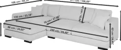 Jahnke Ecksofa »RELAX ASPEN CORNER« Platz für bis zu 5 Personen,Taschenfederkernpolsterung,L-Form,B:271 cm