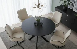 Jahnke Esstisch »DINE ROX« Esstisch, rund, Massivholz, Skandi-Look, für bis zu 4 Personen, 115 cm