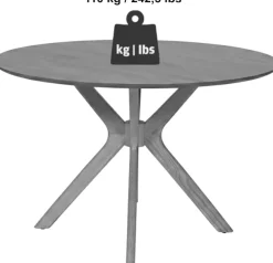 Jahnke Esstisch »DINE ROX« Esstisch, rund, Massivholz, Skandi-Look, für bis zu 4 Personen, 115 cm