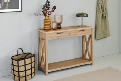 Jahnke Konsolentisch »Chalet« 1 Stk. tlg. Konsolentisch mit 2 Schubladen und Ablage, Landhausstil, X-Design