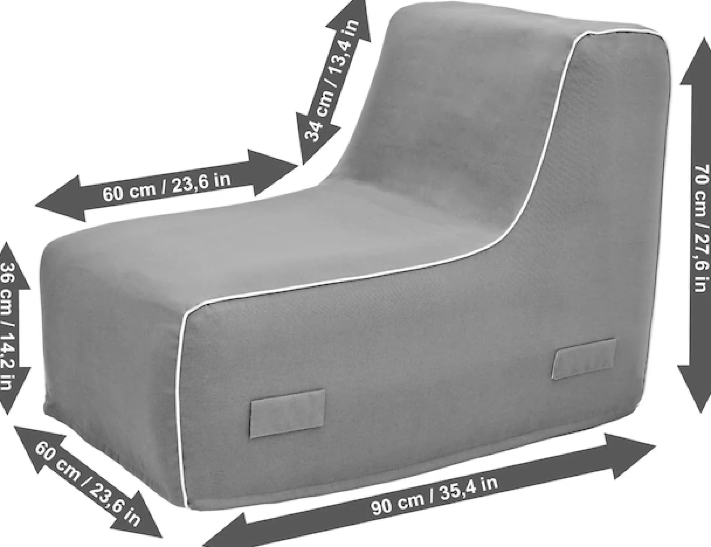 Jahnke Loungesessel »AIR LOUNGE« 1 Stk. tlg. aufblasbar, Indoor & Outdoor, 60 cm Sitztiefe