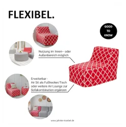 Jahnke Loungesessel »AIR LOUNGE« 1 Stk. tlg. aufblasbar, Indoor & Outdoor, 60 cm Sitztiefe