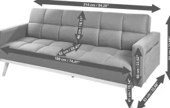 Jahnke Schlafsofa »CHILLAX BOX« mit Schlaffunktion, Seitentasche, Breite 214 cm