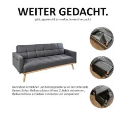 Jahnke Schlafsofa »CHILLAX BOX« mit Schlaffunktion, Seitentasche, Breite 214 cm