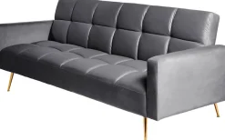 Jahnke Schlafsofa »CHILLAX POSH« mit Schlaffunktion, edler Samtstoff & Füße im Gold-Look, Breite 213 cm