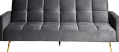 Jahnke Schlafsofa »CHILLAX POSH« mit Schlaffunktion, edler Samtstoff & Füße im Gold-Look, Breite 213 cm