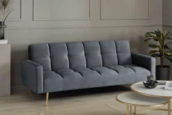 Jahnke Schlafsofa »CHILLAX POSH« mit Schlaffunktion, edler Samtstoff & Füße im Gold-Look, Breite 213 cm