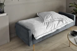Jahnke Schlafsofa »CHILLAX POSH« mit Schlaffunktion, edler Samtstoff & Füße im Gold-Look, Breite 213 cm