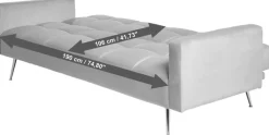 Jahnke Schlafsofa »CHILLAX POSH« mit Schlaffunktion, edler Samtstoff & Füße im Gold-Look, Breite 213 cm