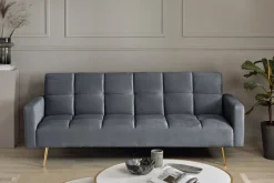 Jahnke Schlafsofa »CHILLAX POSH« mit Schlaffunktion, edler Samtstoff & Füße im Gold-Look, Breite 213 cm