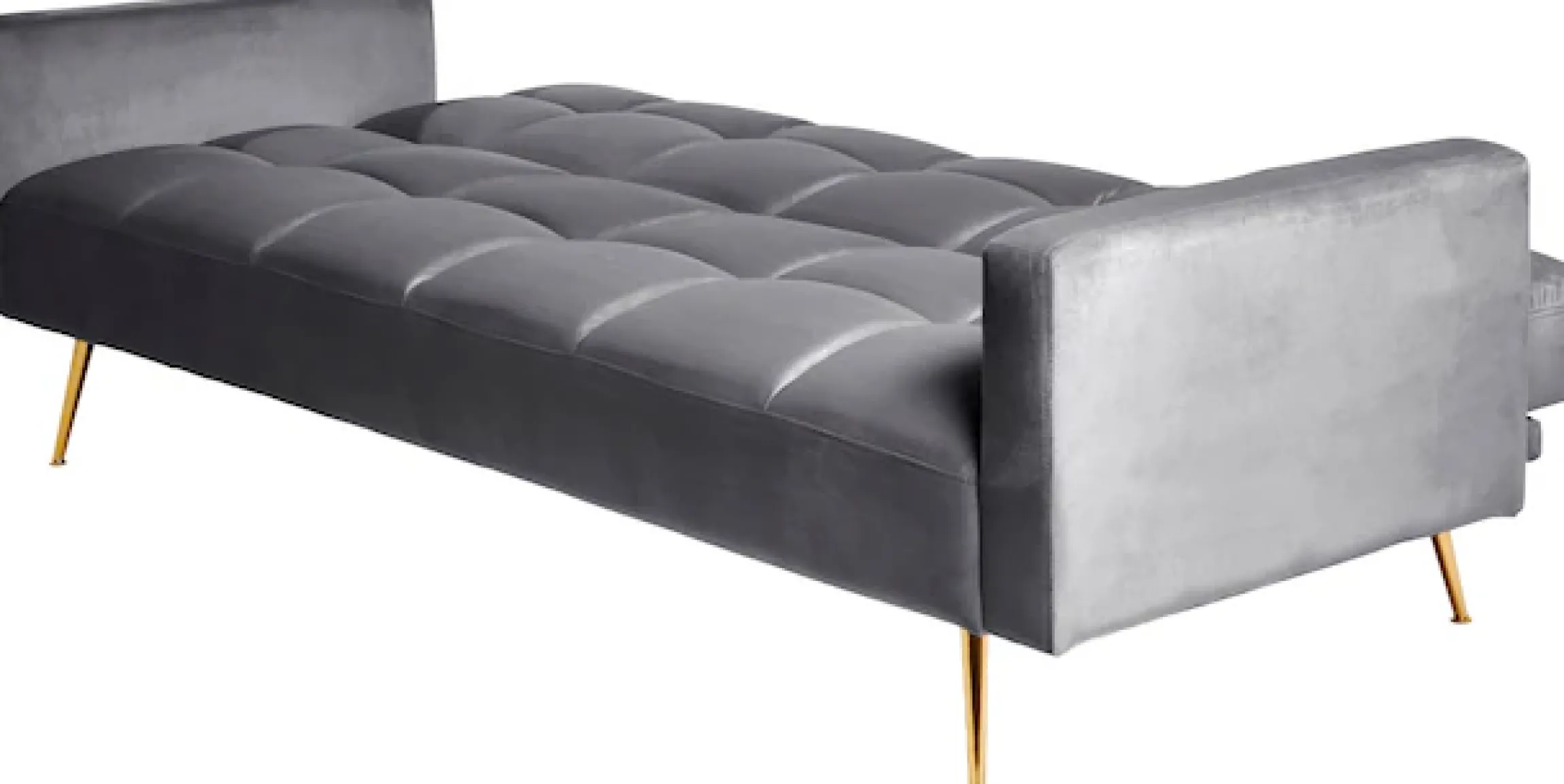 Jahnke Schlafsofa »CHILLAX POSH« mit Schlaffunktion, edler Samtstoff & Füße im Gold-Look, Breite 213 cm