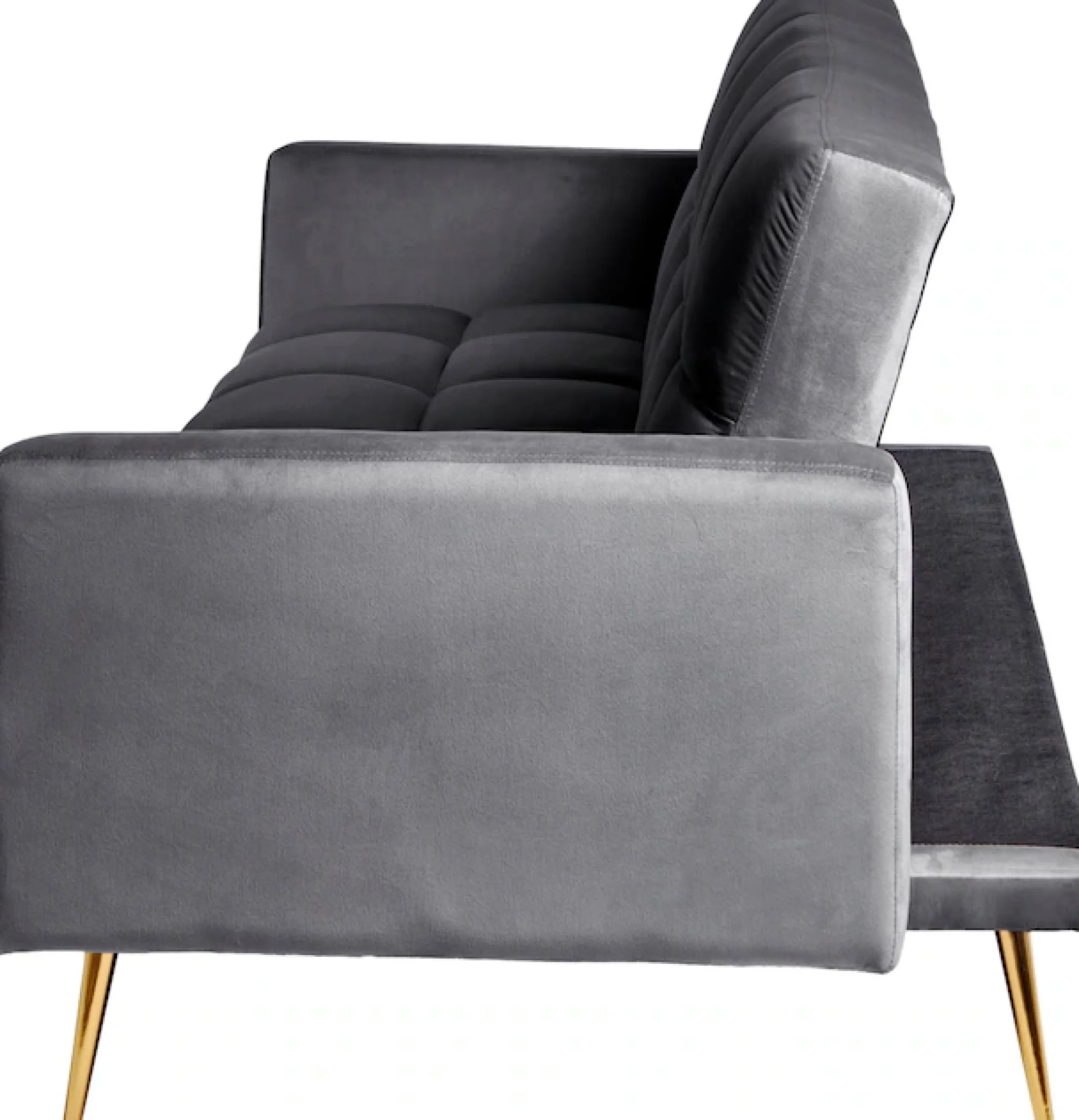 Jahnke Schlafsofa »CHILLAX POSH« mit Schlaffunktion, edler Samtstoff & Füße im Gold-Look, Breite 213 cm
