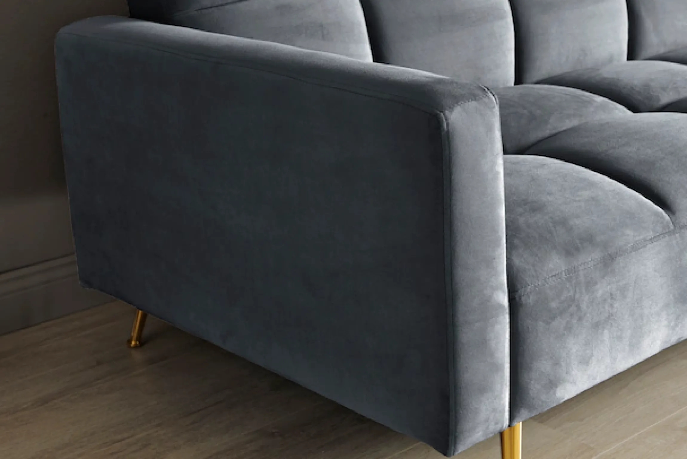 Jahnke Schlafsofa »CHILLAX POSH« mit Schlaffunktion, edler Samtstoff & Füße im Gold-Look, Breite 213 cm
