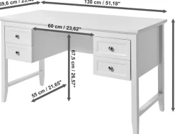 Jahnke Schreibtisch »CLASSIC D 130« 1 Stk. tlg. Schreibtisch, 4 Schubladen, Breite 130 cm