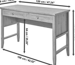 Jahnke Schreibtisch »CLASSIC D 120« Schreibtisch, Schminktisch, Konsole, 2 Schubladen, Breite: 120 cm