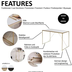 Jahnke Schreibtisch »GLAM« Schreibtisch in edlem Marmor-Look