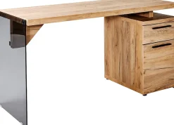 Jahnke Schreibtisch »LUX C 140« wechselseitig montierbar, Seitenteil aus ESG Sicherheitsglas