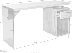 Jahnke Schreibtisch »LUX C 140« wechselseitig montierbar, Seitenteil aus ESG Sicherheitsglas
