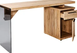 Jahnke Schreibtisch »LUX C 140« wechselseitig montierbar, Seitenteil aus ESG Sicherheitsglas