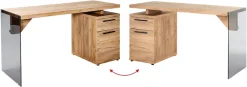 Jahnke Schreibtisch »LUX C 140« wechselseitig montierbar, Seitenteil aus ESG Sicherheitsglas