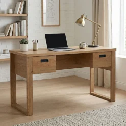 Jahnke Schreibtisch »RIVA D 140« Schreibtisch,Stauraum,2 Türen, Metallgriffe,Eiche-Optik,Breite:140 cm