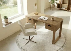 Jahnke Schreibtisch »RIVA D 140« Schreibtisch,Stauraum,2 Türen, Metallgriffe,Eiche-Optik,Breite:140 cm