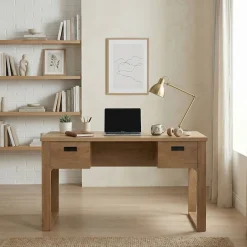 Jahnke Schreibtisch »RIVA D 140« Schreibtisch,Stauraum,2 Türen, Metallgriffe,Eiche-Optik,Breite:140 cm