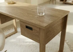 Jahnke Schreibtisch »RIVA D 140« Schreibtisch,Stauraum,2 Türen, Metallgriffe,Eiche-Optik,Breite:140 cm