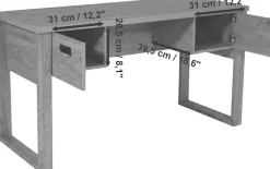 Jahnke Schreibtisch »RIVA D 140« Schreibtisch,Stauraum,2 Türen, Metallgriffe,Eiche-Optik,Breite:140 cm