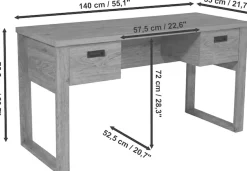 Jahnke Schreibtisch »RIVA D 140« Schreibtisch,Stauraum,2 Türen, Metallgriffe,Eiche-Optik,Breite:140 cm