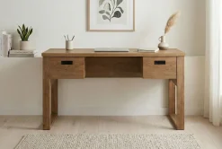 Jahnke Schreibtisch »RIVA D 140« Schreibtisch,Stauraum,2 Türen, Metallgriffe,Eiche-Optik,Breite:140 cm