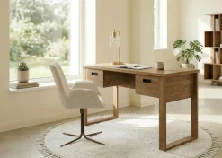 Jahnke Schreibtisch »RIVA D 140« Schreibtisch,Stauraum,2 Türen, Metallgriffe,Eiche-Optik,Breite:140 cm