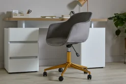Jahnke Schreibtischstuhl »SHELL WORX« () 1 Stk.Büro-/ Schreibtischstuhl, höhenverstellbar, Samt, Gestell in Gold-Look