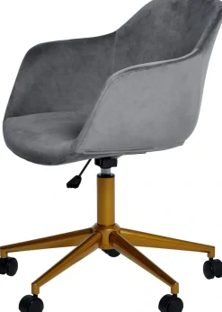 Jahnke Schreibtischstuhl »SHELL WORX« () 1 Stk.Büro-/ Schreibtischstuhl, höhenverstellbar, Samt, Gestell in Gold-Look