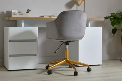 Jahnke Schreibtischstuhl »SHELL WORX« () 1 Stk.Büro-/ Schreibtischstuhl, höhenverstellbar, Samt, Gestell in Gold-Look