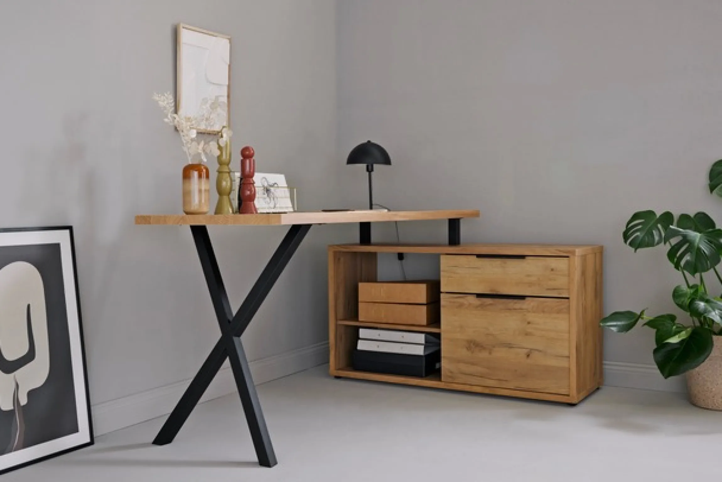 Jahnke Schreibtisch »X-TRA C 145 E« 1 Stk. tlg. Eckschreibtisch, wechselseitig montierbar, X-Gestell