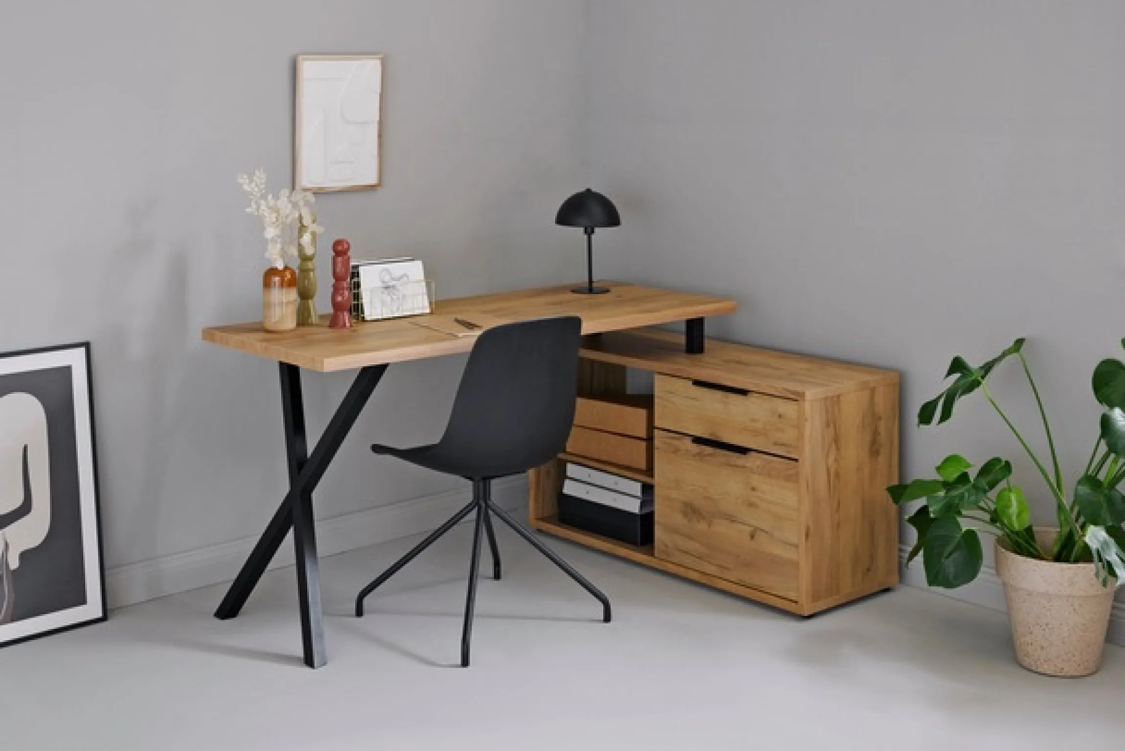 Jahnke Schreibtisch »X-TRA C 145 E« 1 Stk. tlg. Eckschreibtisch, wechselseitig montierbar, X-Gestell