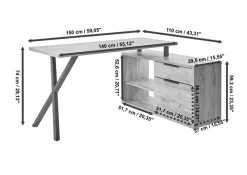 Jahnke Schreibtisch »X-TRA C 145 E« 1 Stk. tlg. Eckschreibtisch, wechselseitig montierbar, X-Gestell