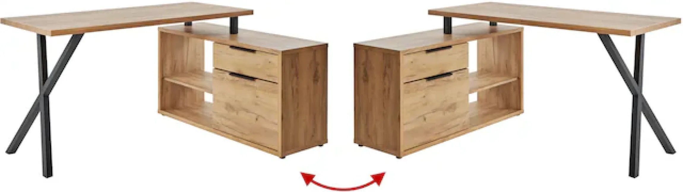 Jahnke Schreibtisch »X-TRA C 145 E« 1 Stk. tlg. Eckschreibtisch, wechselseitig montierbar, X-Gestell
