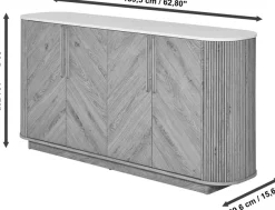 Jahnke Sideboard »ARROW SB 160« 1 Stk. tlg. Sideboard, abgerundet, Fischgrät-Muster, Breite 159,5 cm