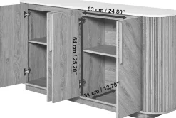 Jahnke Sideboard »ARROW SB 160« 1 Stk. tlg. Sideboard, abgerundet, Fischgrät-Muster, Breite 159,5 cm