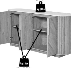 Jahnke Sideboard »ARROW SB 160« 1 Stk. tlg. Sideboard, abgerundet, Fischgrät-Muster, Breite 159,5 cm
