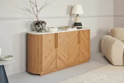 Jahnke Sideboard »ARROW SB 160« 1 Stk. tlg. Sideboard, abgerundet, Fischgrät-Muster, Breite 159,5 cm