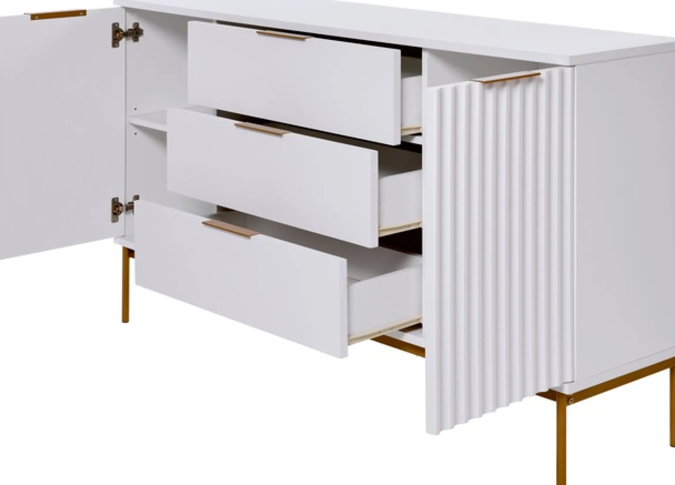 Jahnke Sideboard »CARVE SB 150« 1 Stk. tlg. Sideboard, raffiniertes Design, edler Gold-Look, Breite 150 cm